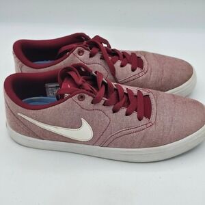 Nike SB Red Heathered Canvas Lace Up‎ Skate Shoes Women's Size 9